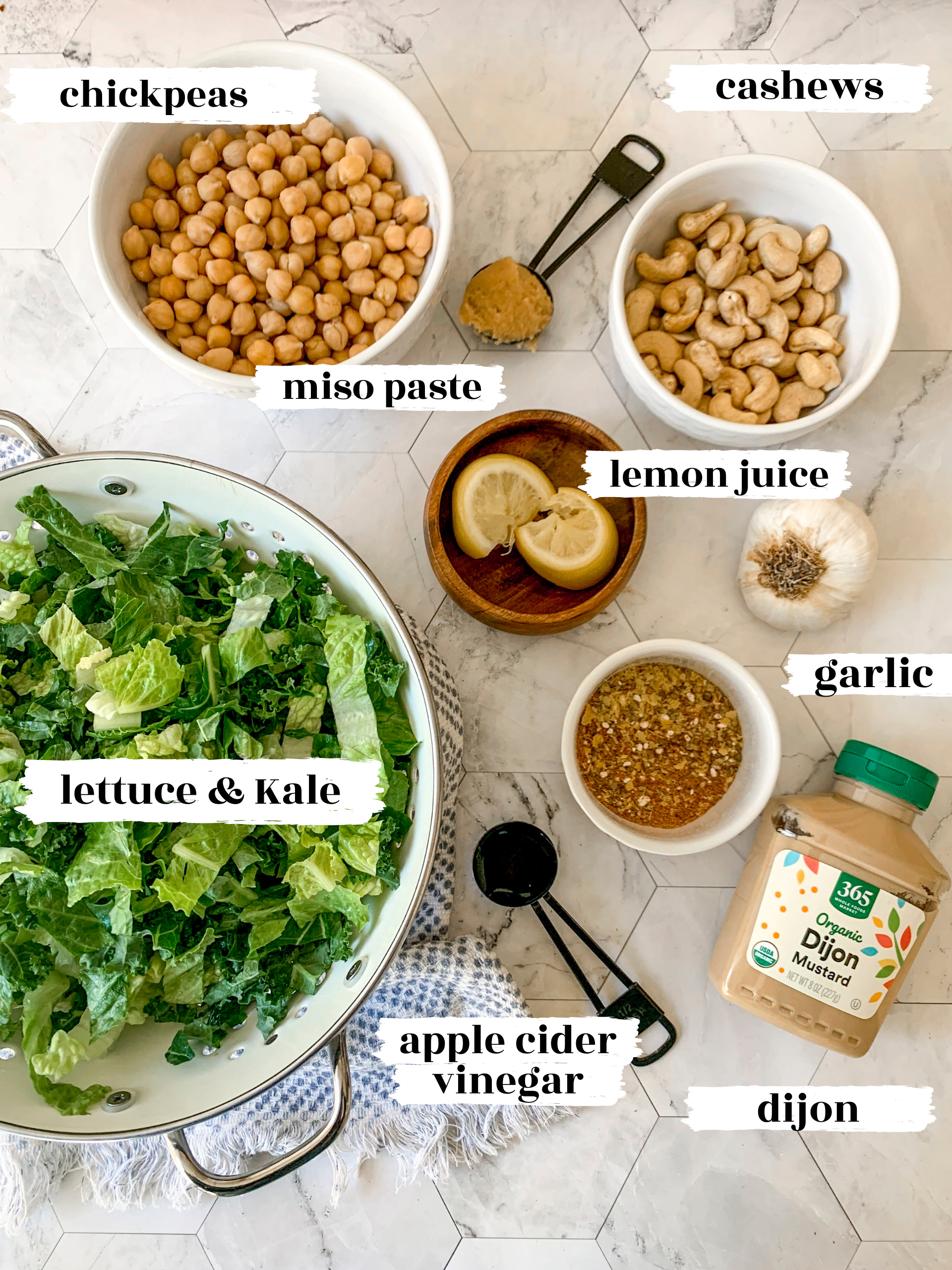 ingredients for vegan caesar salad